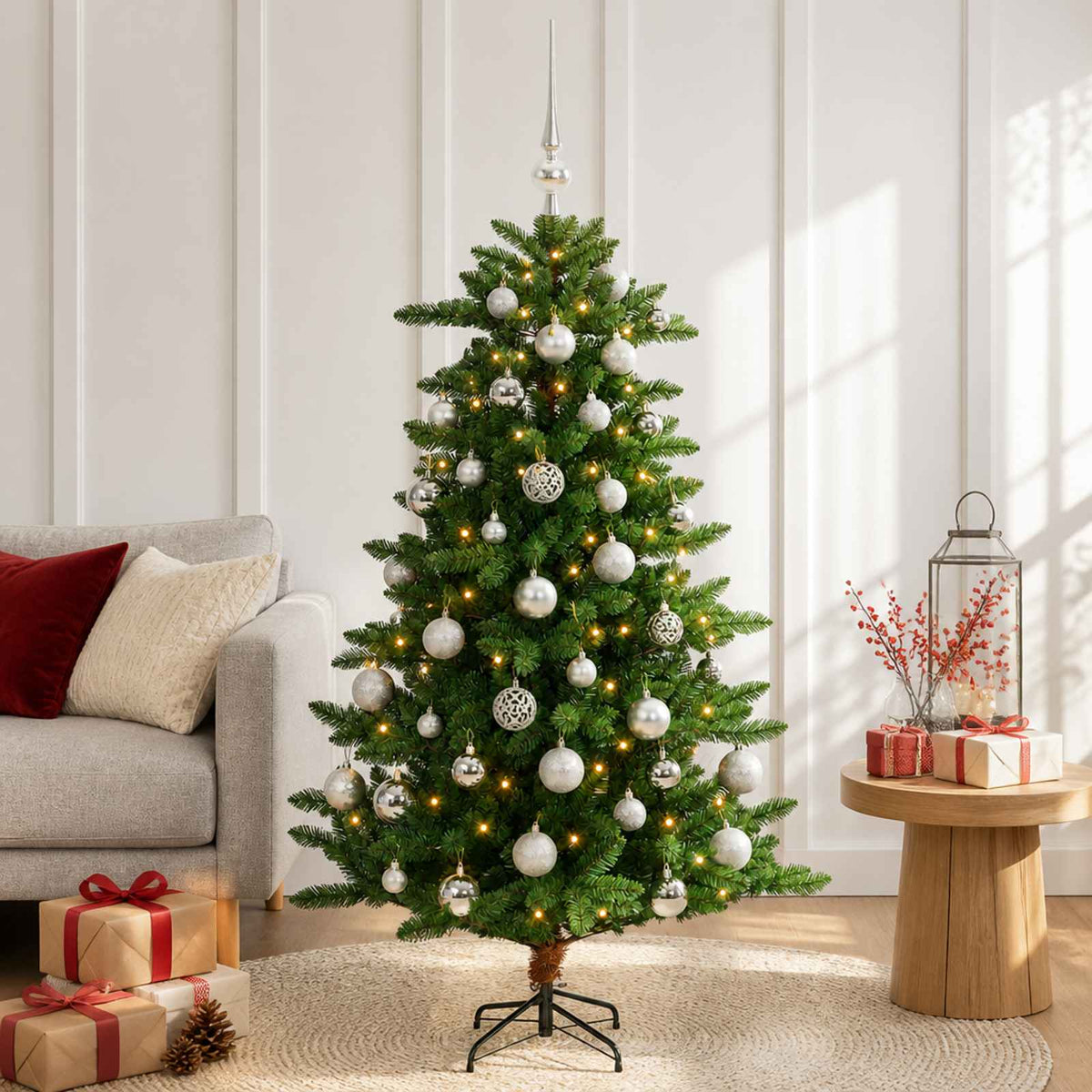 Artificial Christmas Tree with Bauble 150 cm 150 LEDs