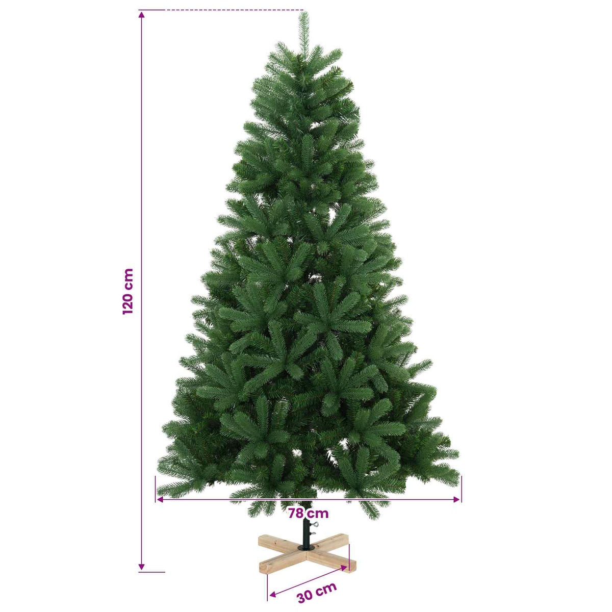 Artificial Christmas Tree 120 cm 150 LEDs Warm White PVC Green