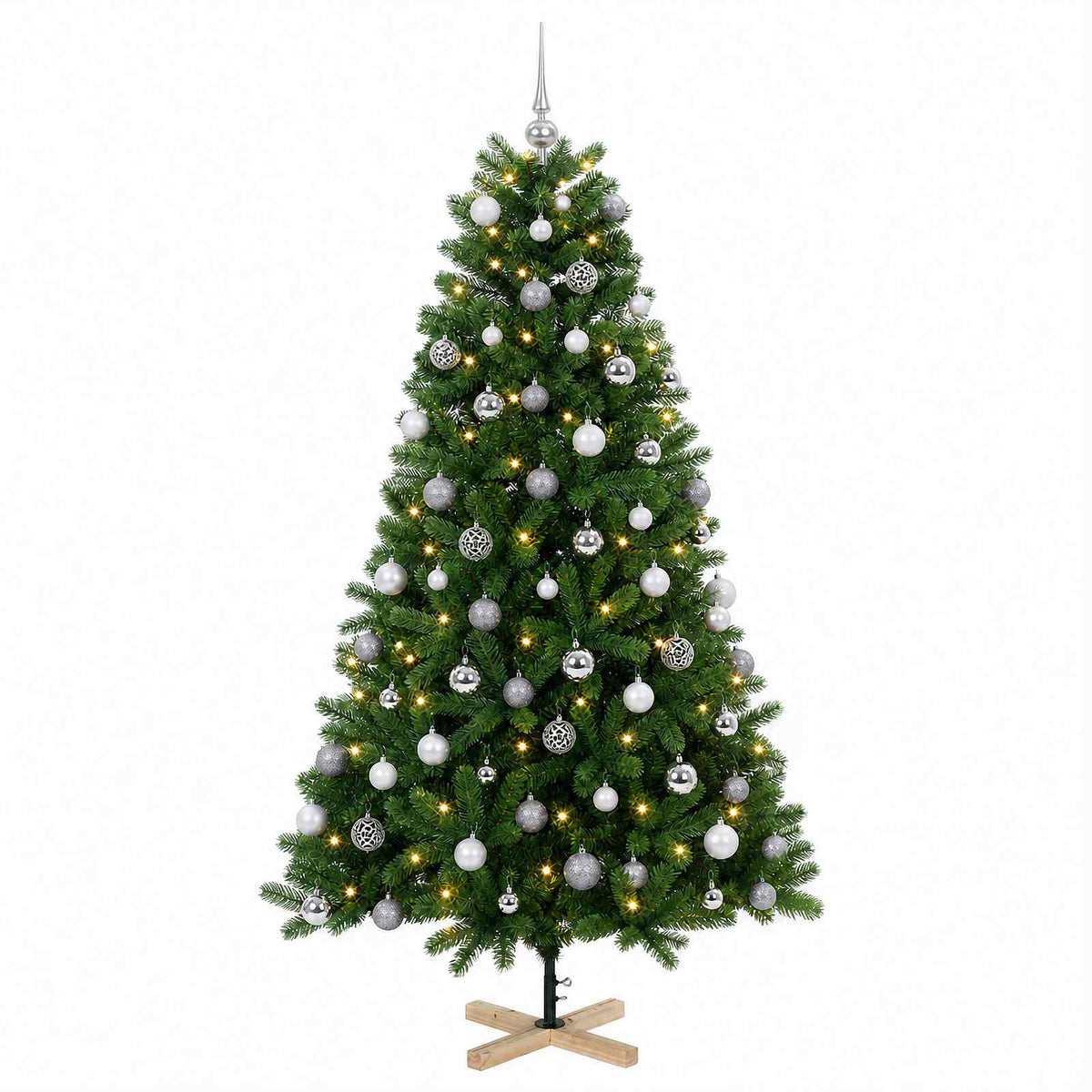Artificial Christmas Tree with Bauble 210 cm 300 LEDs