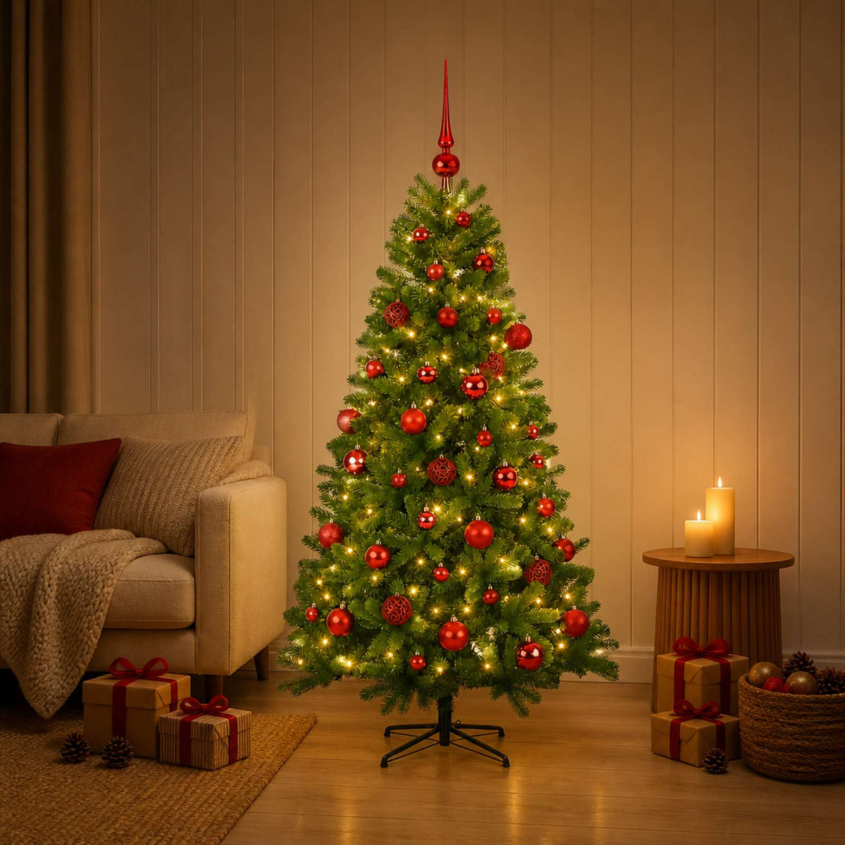 Artificial Christmas Tree with Bauble 150 cm 150 LEDs