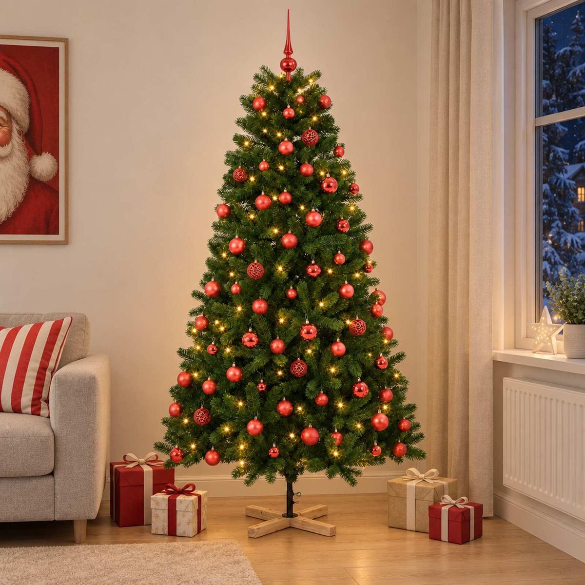 Artificial Christmas Tree with Bauble 240 cm 300 LEDs