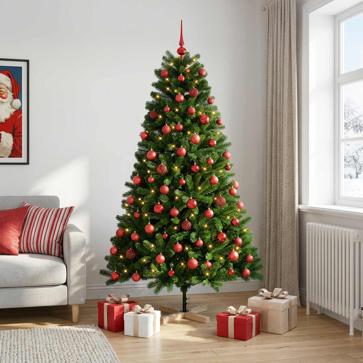 Artificial Christmas Tree with Bauble 240 cm 300 LEDs