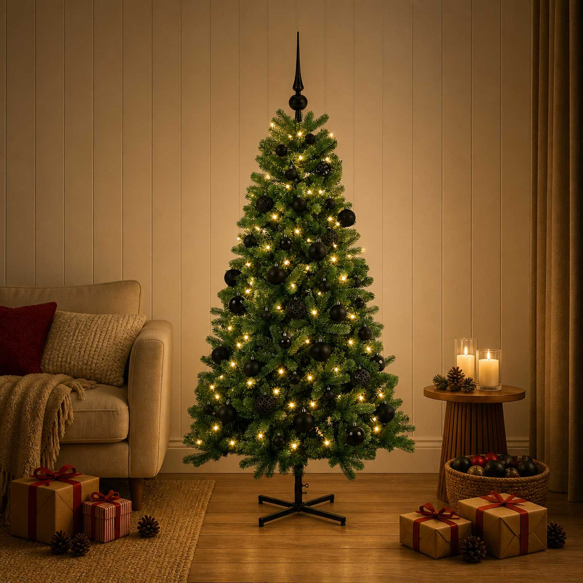 Artificial Christmas Tree with Bauble 120 cm 150 LEDs