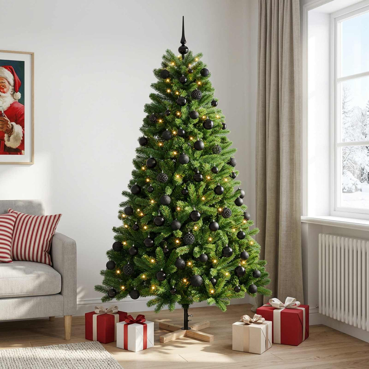 Artificial Christmas Tree with Bauble 210 cm 300 LEDs