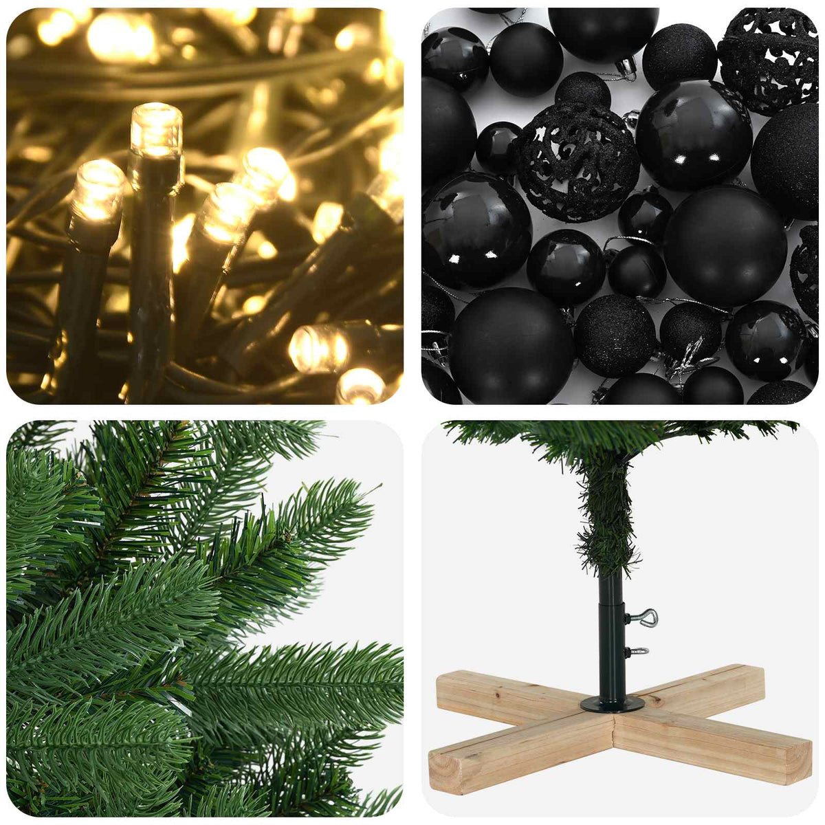 Artificial Christmas Tree with Bauble 210 cm 300 LEDs