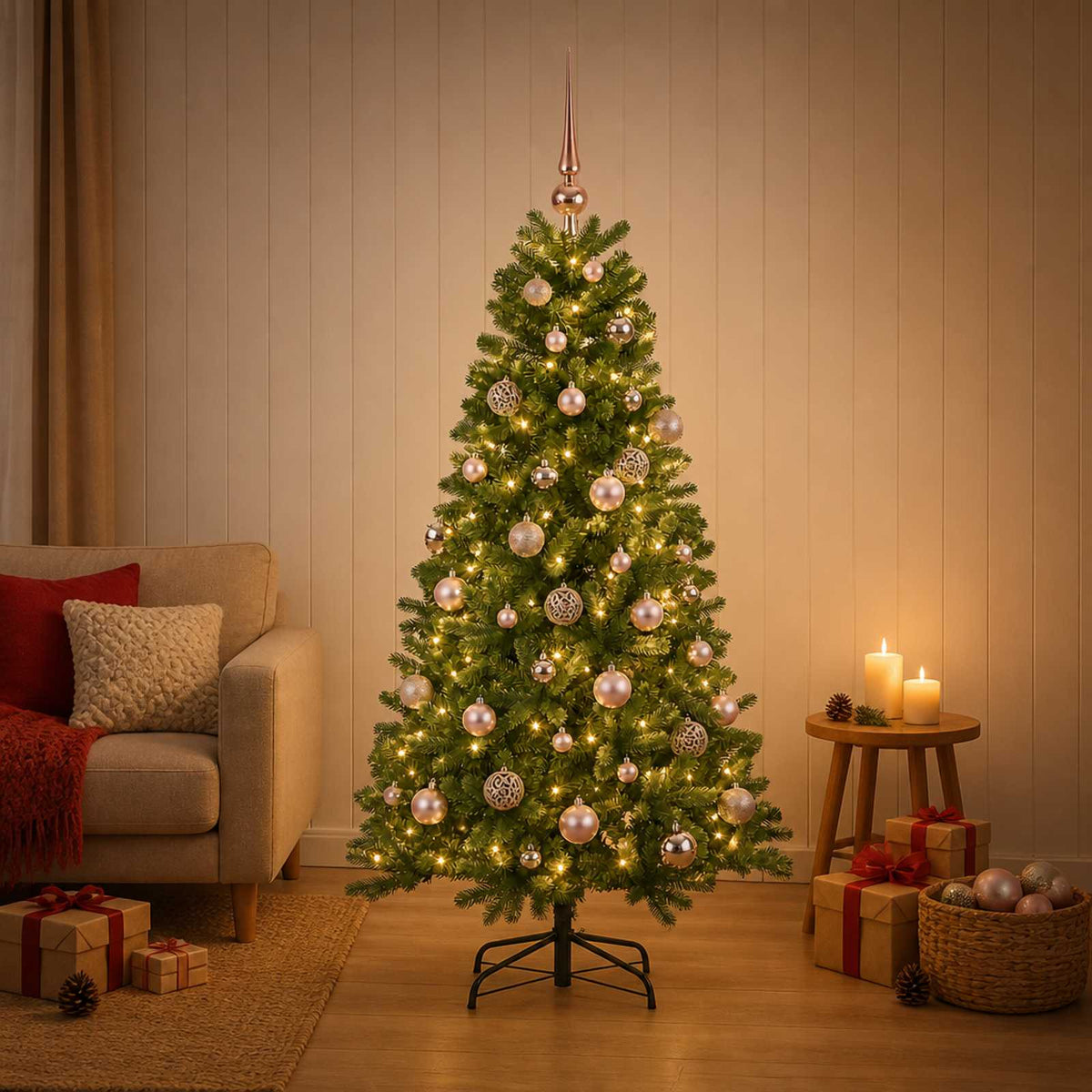 Artificial Christmas Tree with Bauble 150 cm 150 LEDs
