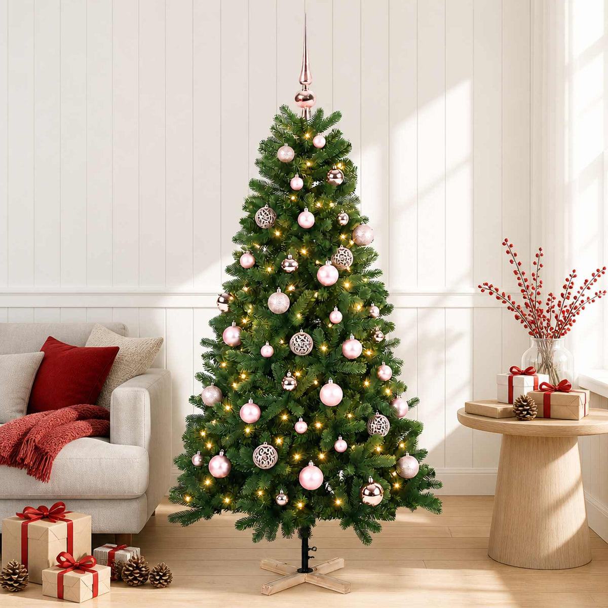Artificial Christmas Tree with Bauble 150 cm 150 LEDs