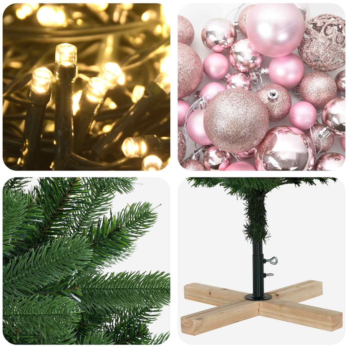 Artificial Christmas Tree with Bauble 210 cm 300 LEDs
