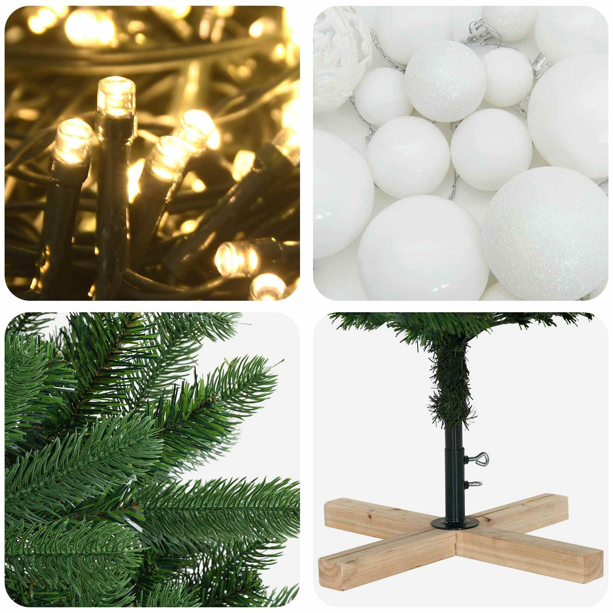Artificial Christmas Tree with Bauble 150 cm 150 LEDs