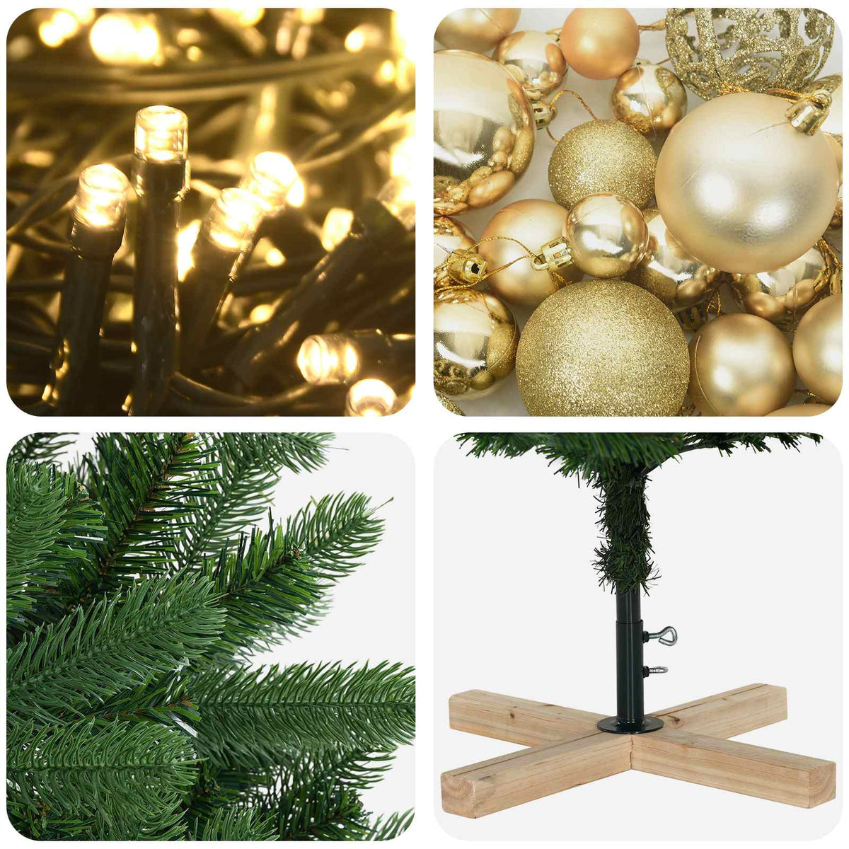 Artificial Christmas Tree with Bauble 150 cm 150 LEDs