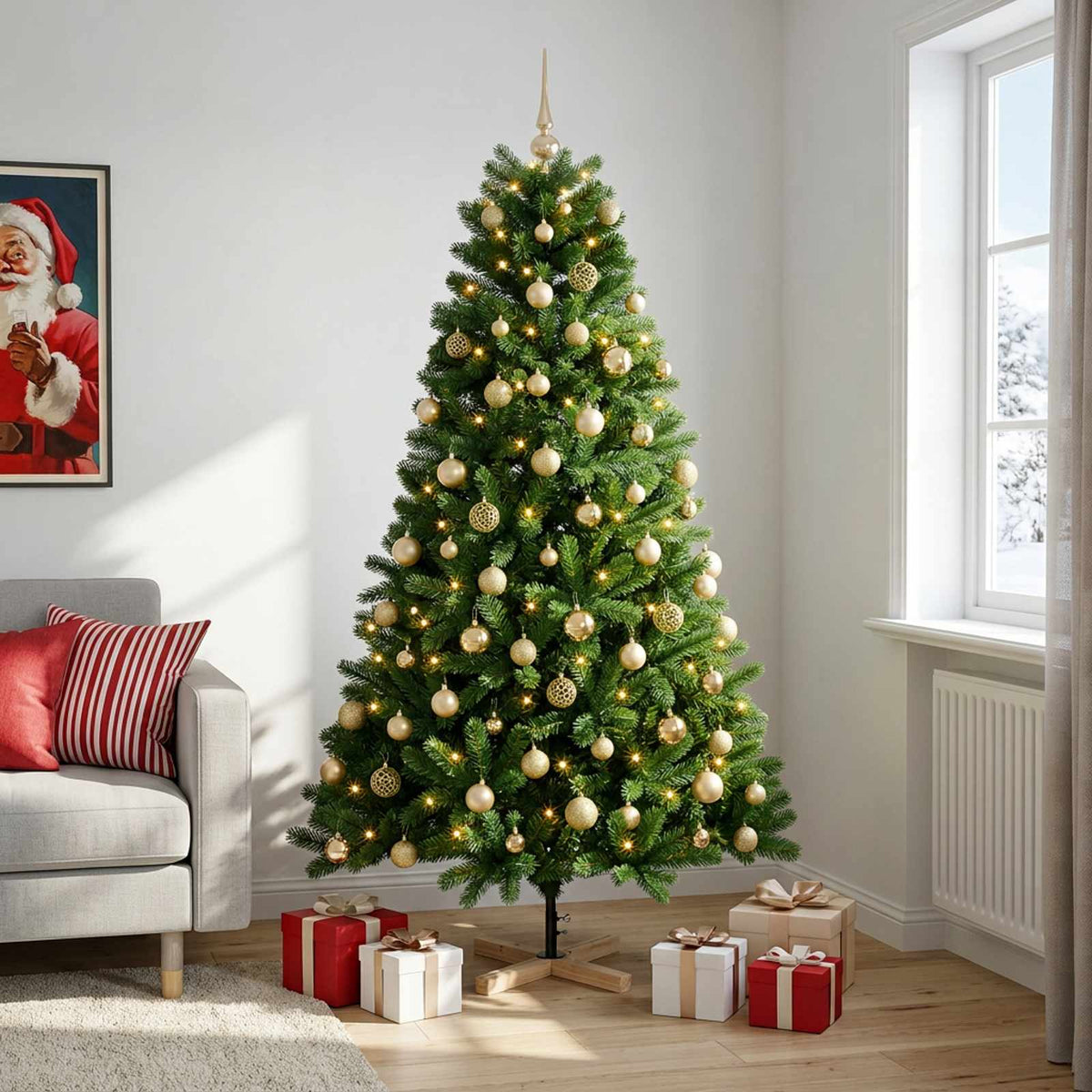 Artificial Christmas Tree with Bauble 180 cm 300 LEDs