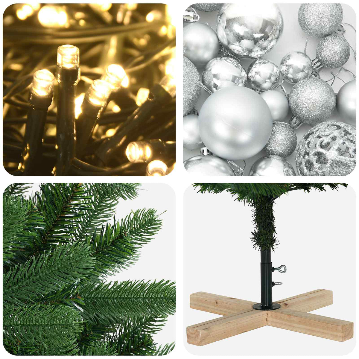Artificial Christmas Tree with Bauble 150 cm 150 LEDs