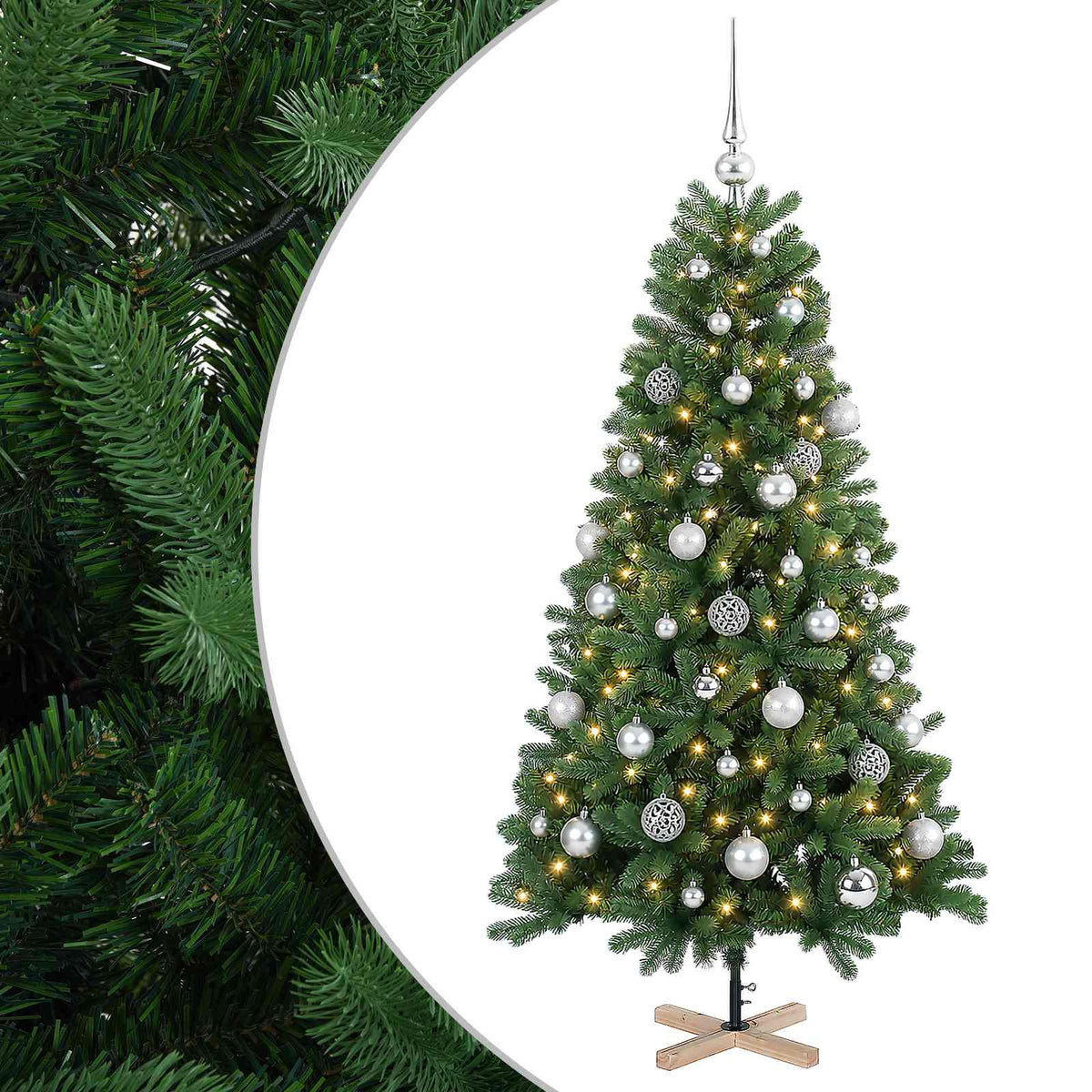 Artificial Christmas Tree with Bauble 150 cm 150 LEDs