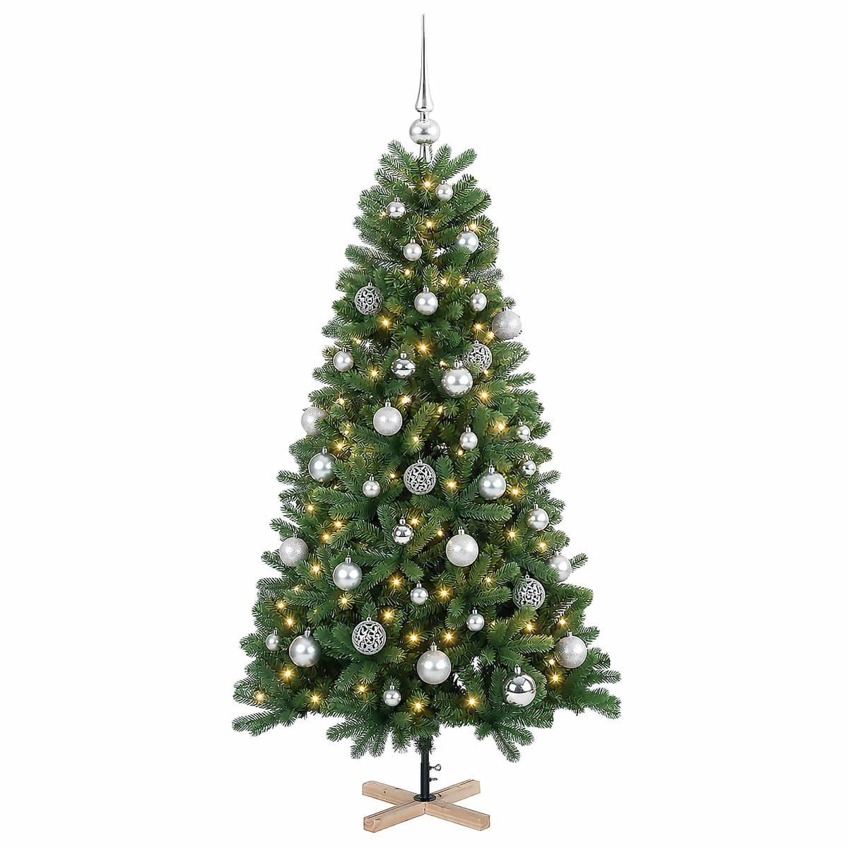 Artificial Christmas Tree with Bauble 150 cm 150 LEDs
