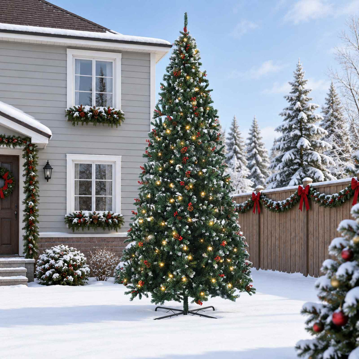 Artificial Hinged Christmas Tree 500 cm 900 LEDs Warm White