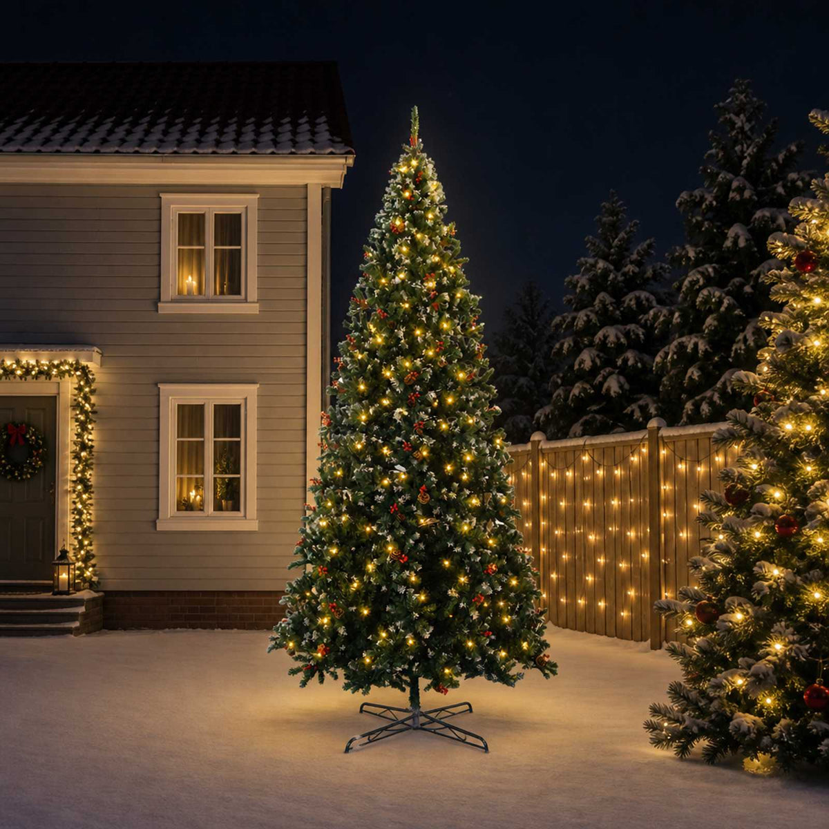 Artificial Hinged Christmas Tree 500 cm 900 LEDs Warm White