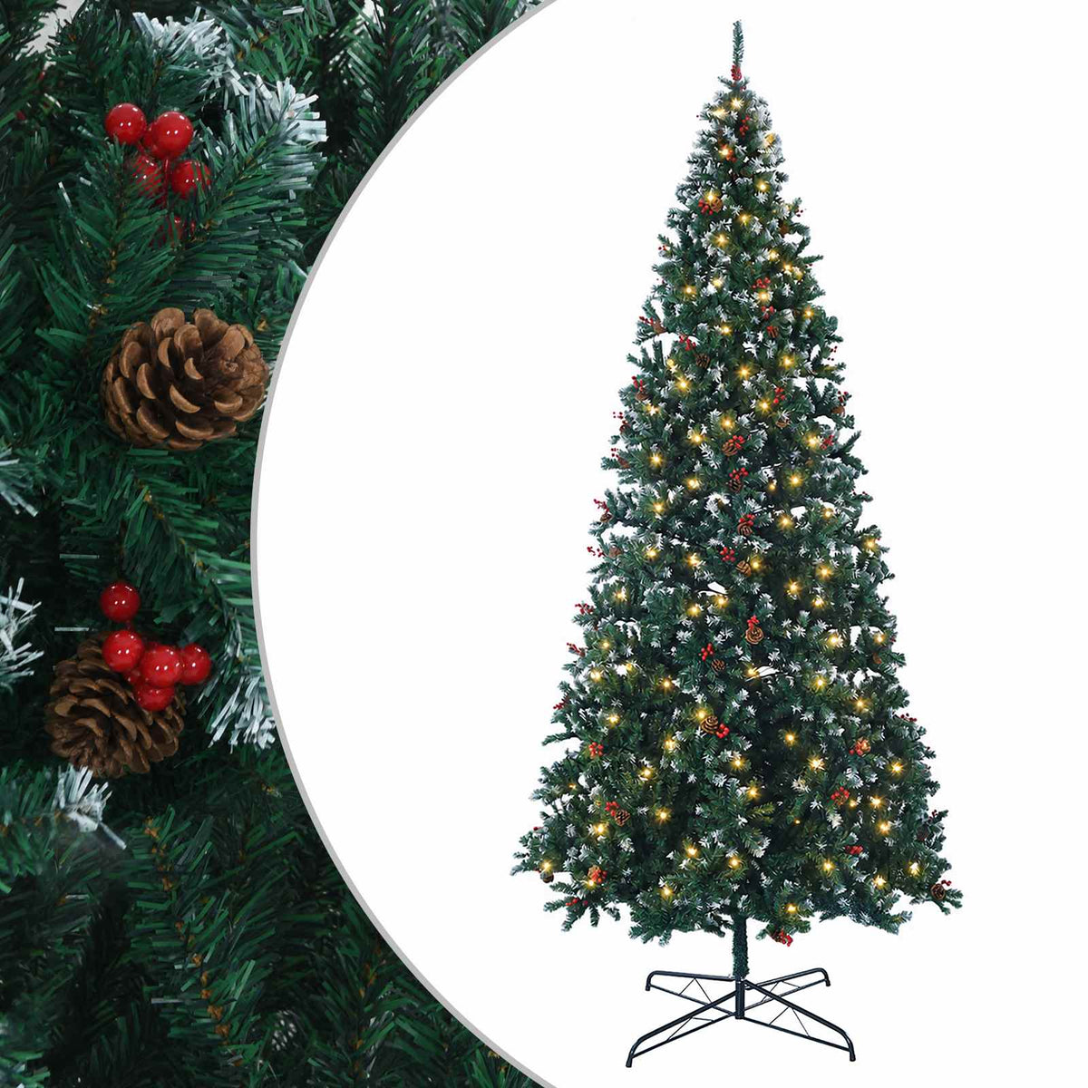 Artificial Hinged Christmas Tree 500 cm 900 LEDs Warm White