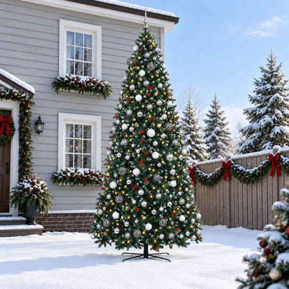 Artificial Hinged Christmas Tree with Bauble 400 cm 600 LEDs