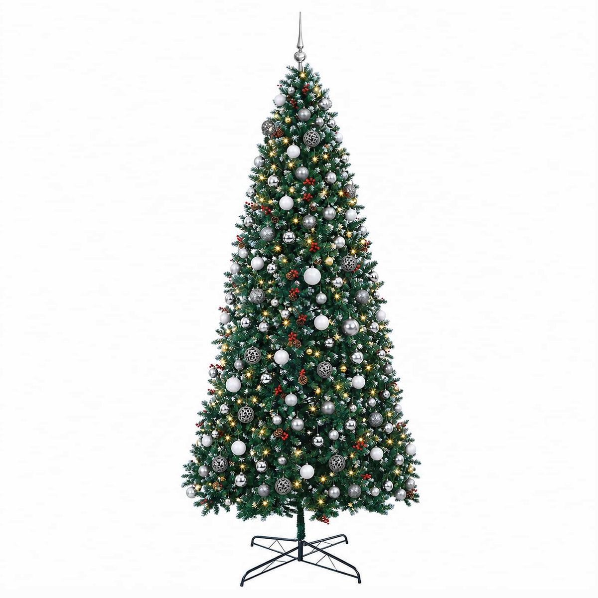 Artificial Hinged Christmas Tree with Bauble 400 cm 600 LEDs