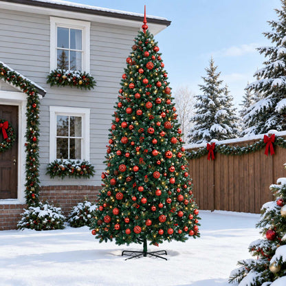 Artificial Hinged Christmas Tree with Bauble 400 cm 600 LEDs