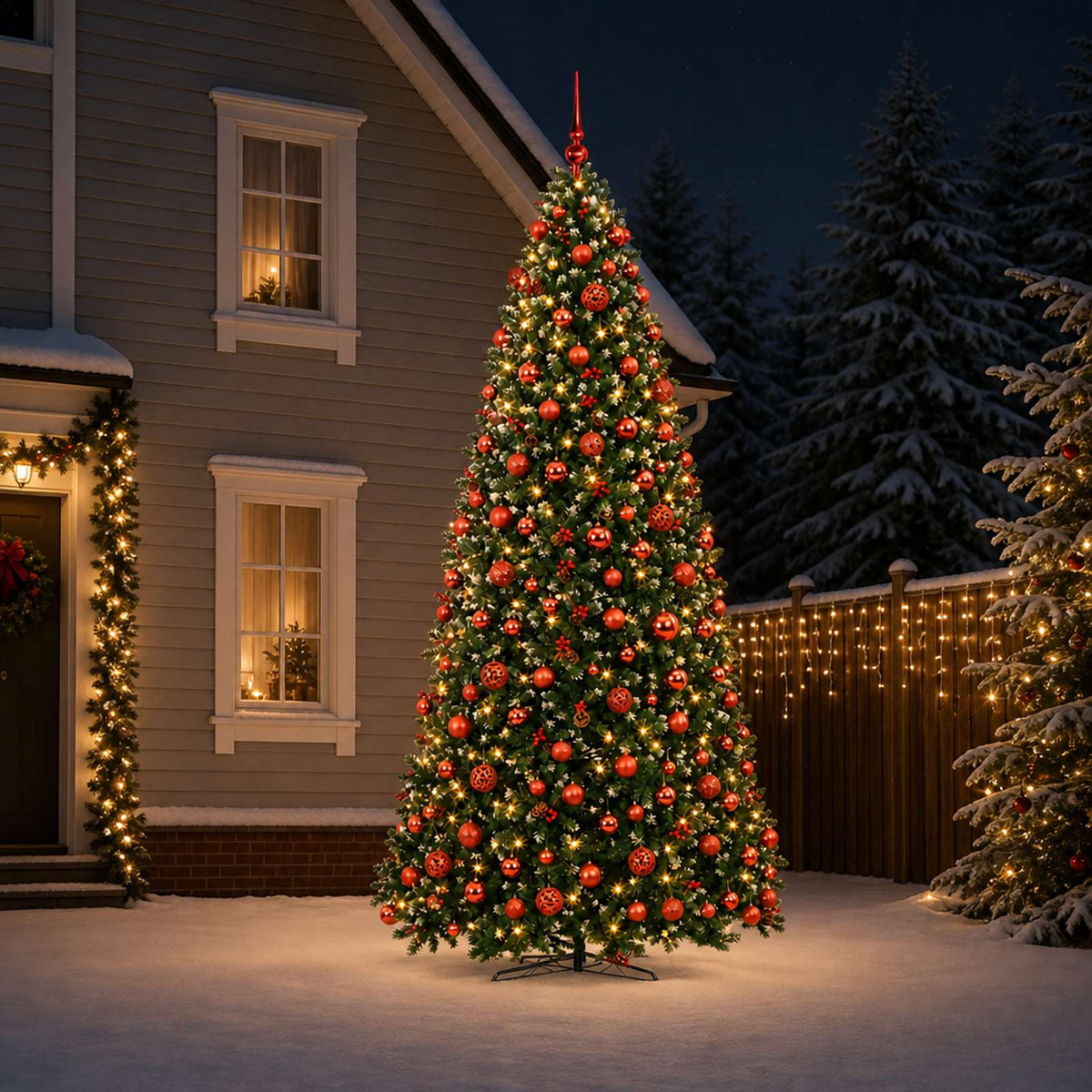 Artificial Hinged Christmas Tree with Bauble 400 cm 600 LEDs