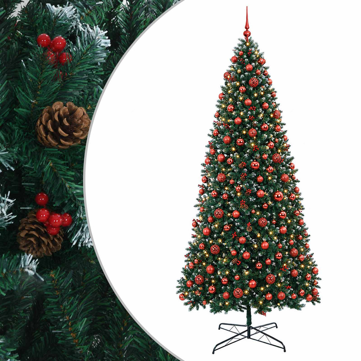 Artificial Hinged Christmas Tree with Bauble 400 cm 600 LEDs