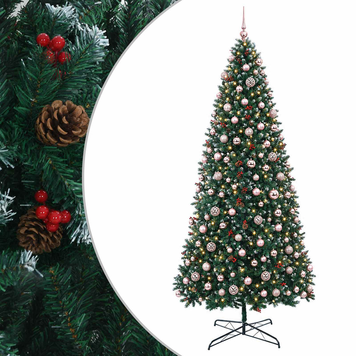 Artificial Hinged Christmas Tree with Bauble 400 cm 600 LEDs