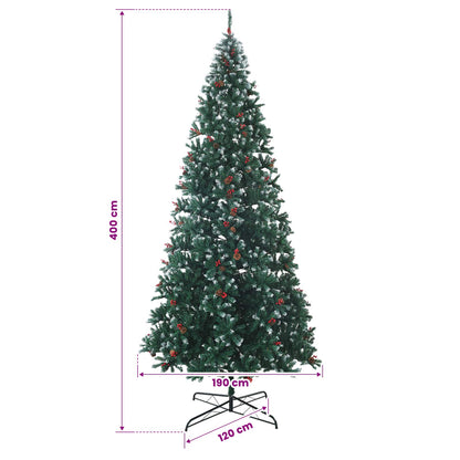 Artificial Hinged Christmas Tree with Bauble 400 cm 600 LEDs