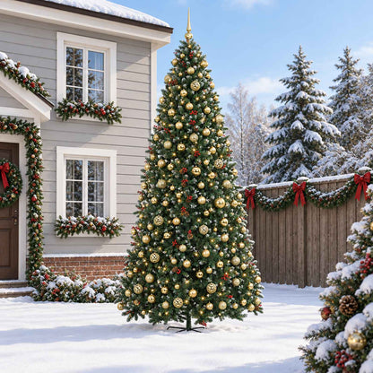 Artificial Hinged Christmas Tree with Bauble 400 cm 600 LEDs
