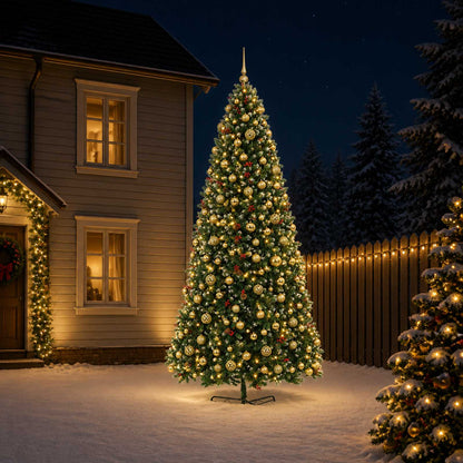 Artificial Hinged Christmas Tree with Bauble 400 cm 600 LEDs