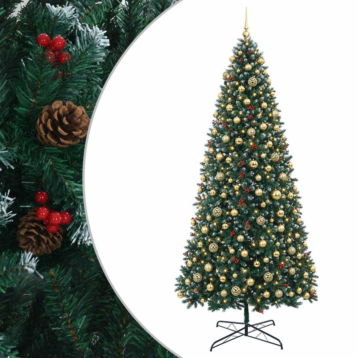Artificial Hinged Christmas Tree with Bauble 400 cm 600 LEDs