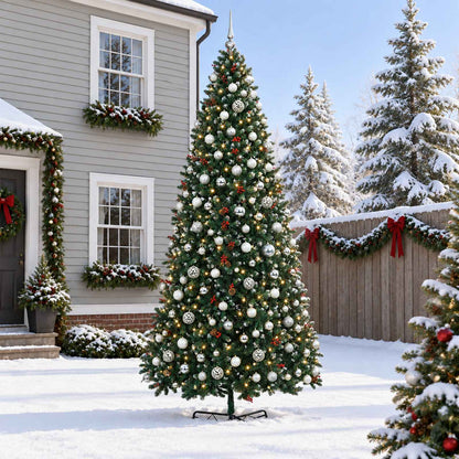 Artificial Hinged Christmas Tree with Bauble 400 cm 600 LEDs