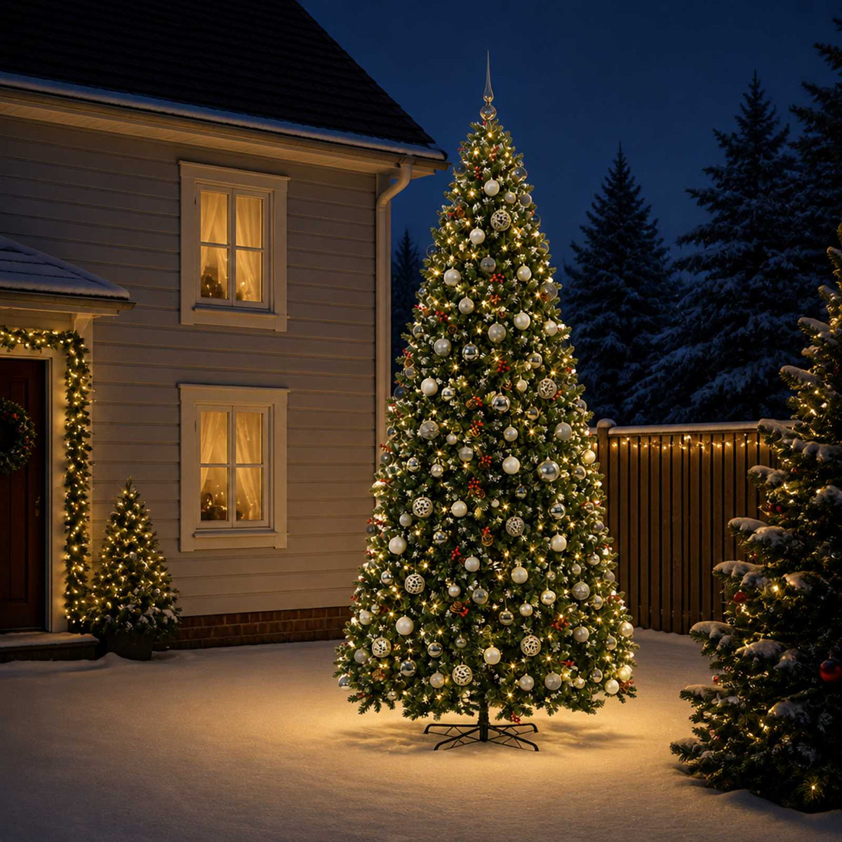 Artificial Hinged Christmas Tree with Bauble 400 cm 600 LEDs