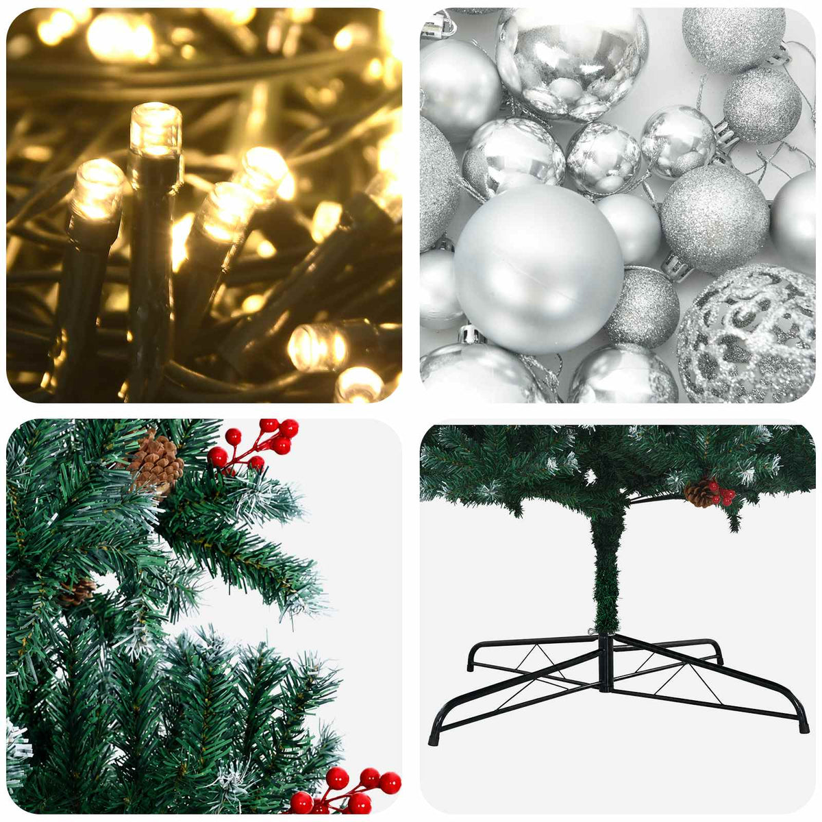 Artificial Hinged Christmas Tree with Bauble 400 cm 600 LEDs