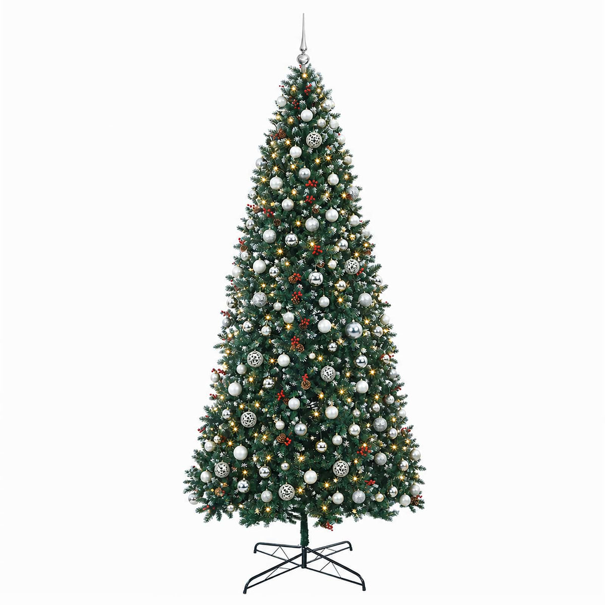 Artificial Hinged Christmas Tree with Bauble 400 cm 600 LEDs