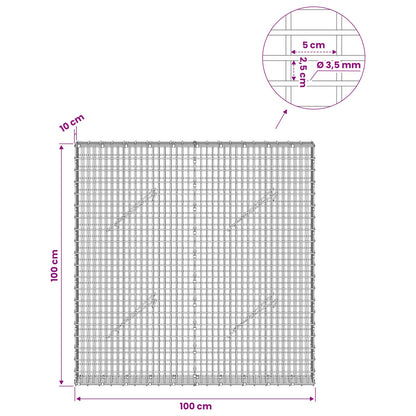 Gabion with 3.5 mm Wire and 5x2.5 cm Mesh 100x10x100 cm
