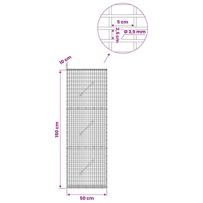Gabion with 3.5 mm Wire and 5x2.5 cm Mesh 50x10x150 cm
