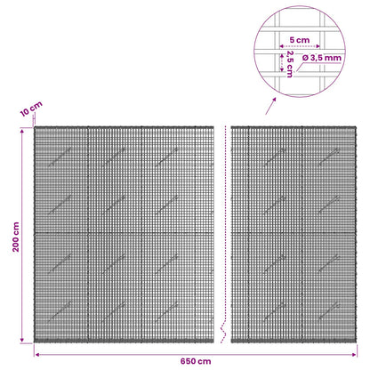 Gabion with 3.5 mm Wire and 5x2.5 cm Mesh 650x10x200 cm