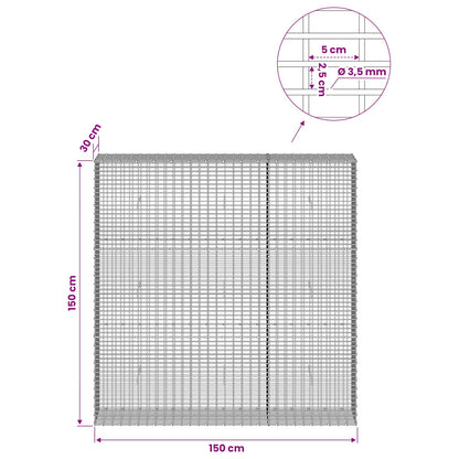 Gabion with 3.5 mm Wire and 5x2.5 cm Mesh 150x30x150 cm