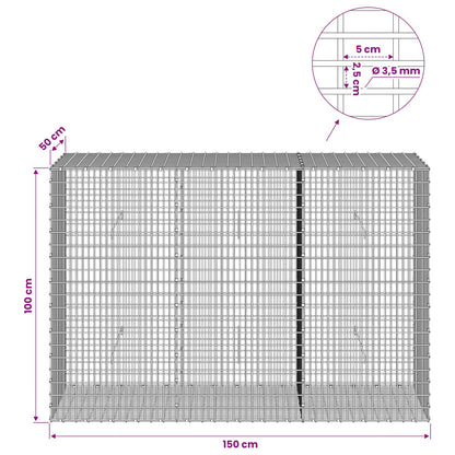 Gabion with 3.5 mm Wire and 5x2.5 cm Mesh 150x50x100 cm