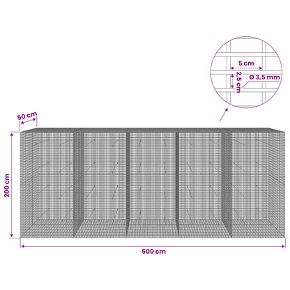Gabion with 3.5 mm Wire and 5x2.5 cm Mesh 500x50x200 cm