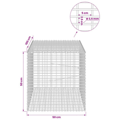 Gabion with 3.5 mm Wire and 5x2.5 cm Mesh 50x100x50 cm