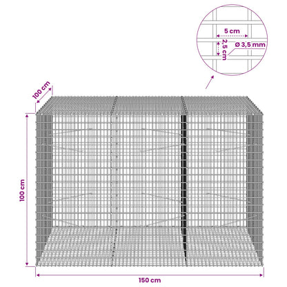 Gabion with 3.5 mm Wire and 5x2.5 cm Mesh 150x100x100 cm