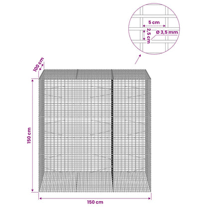 Gabion with 3.5 mm Wire and 5x2.5 cm Mesh 150x100x150 cm