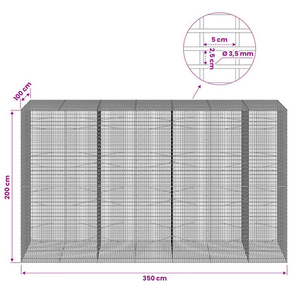 Gabion with 3.5 mm Wire and 5x2.5 cm Mesh 350x100x200 cm