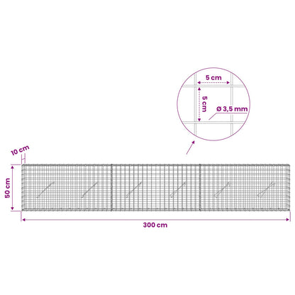 Gabion with 3.5 mm Wire and 5x5 cm Mesh 300x10x50 cm