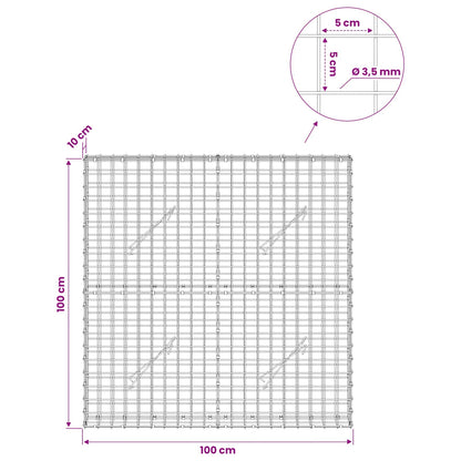 Gabion with 3.5 mm Wire and 5x5 cm Mesh 100x10x100 cm
