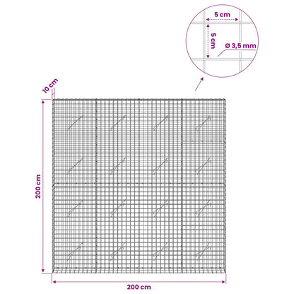 Gabion with 3.5 mm Wire and 5x5 cm Mesh 200x10x200 cm