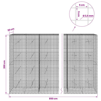 Gabion with 3.5 mm Wire and 5x5 cm Mesh 850x20x200 cm