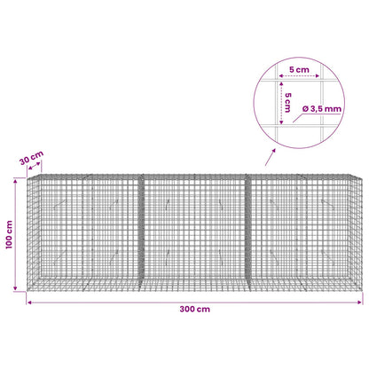 Gabion with 3.5 mm Wire and 5x5 cm Mesh 300x30x100 cm